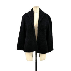 Eileen Fisher Boucle‎ Knit Jacket Blazer Black Size Small